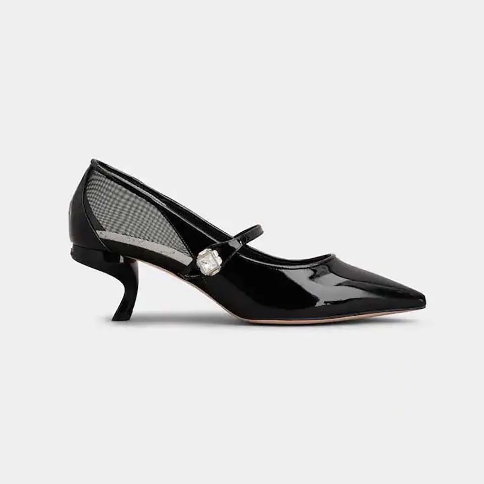 Roger Vivier Virgule Babies Pumps in Patent Leather for Women in Black