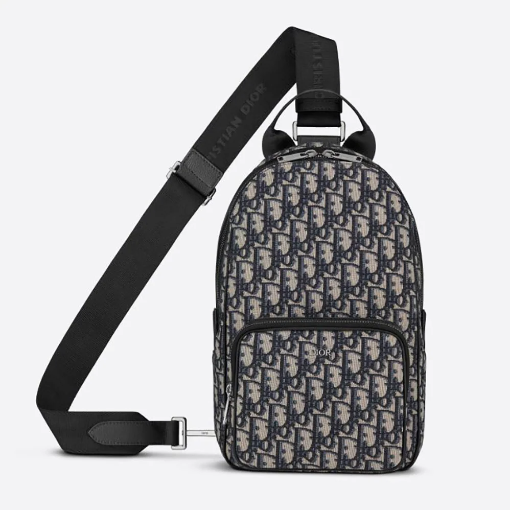 Dior Sling Bag Beige and Black Dior Oblique Jacquard for Men Dior Sling Bag Beige and Black Dior Oblique Jacquard for Men