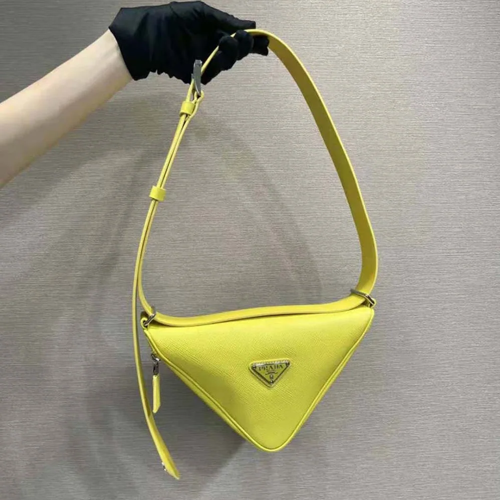 Prada Saffiano Leather Belt Bag for Unisex in Yellow Prada Saffiano Leather Belt Bag for Unisex in Yellow
