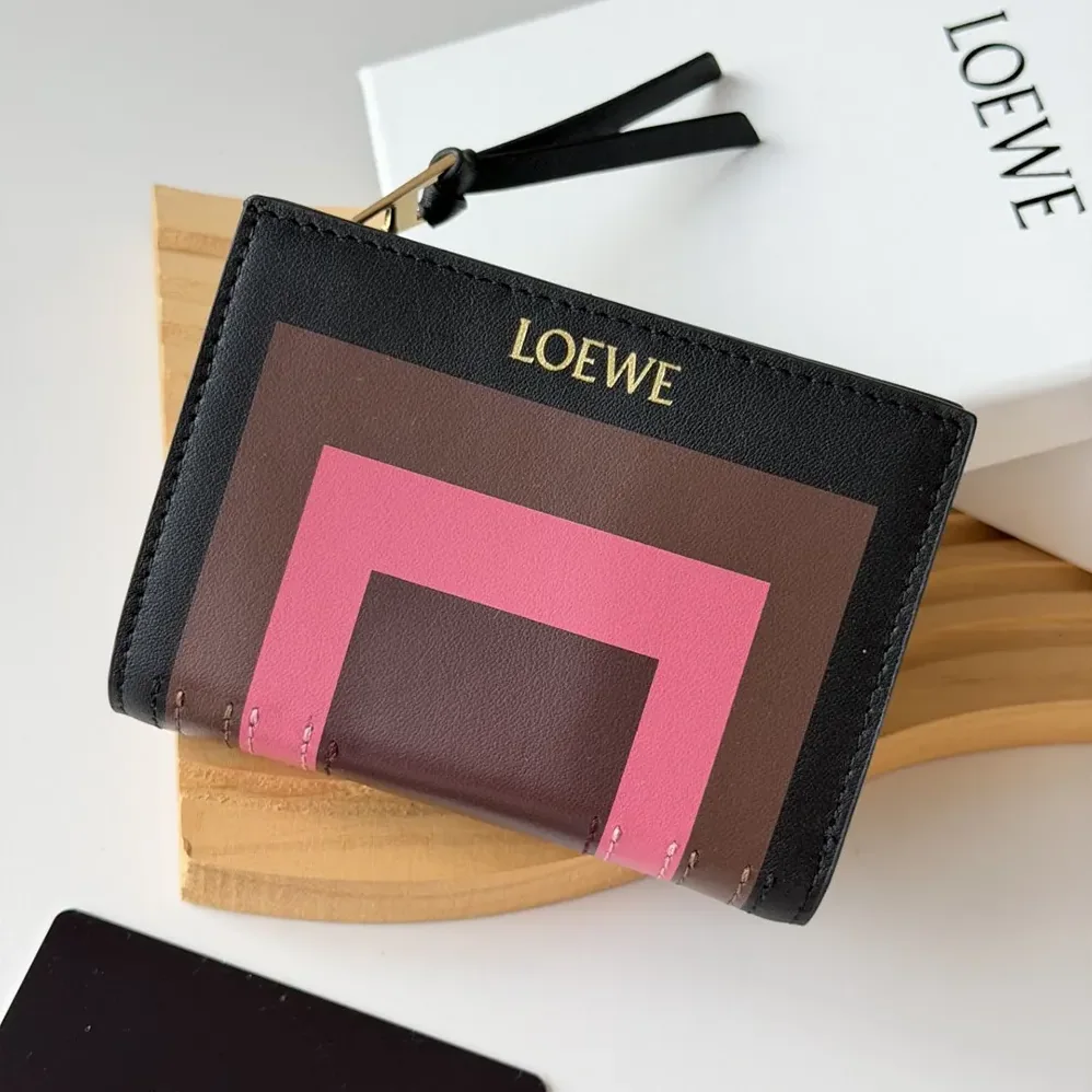 Loewe Compact Wallet in Nappa Calfskin for Unisex in Black Loewe Compact Wallet in Nappa Calfskin for Unisex in Black