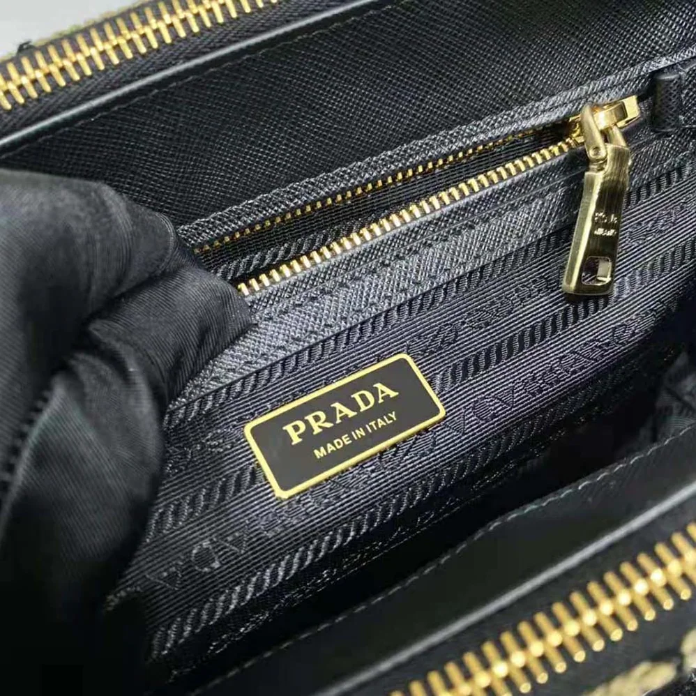 Prada Small Prada Galleria Jacquard Fabric Bag for Women in Brown Prada Small Prada Galleria Jacquard Fabric Bag for Women in Brown