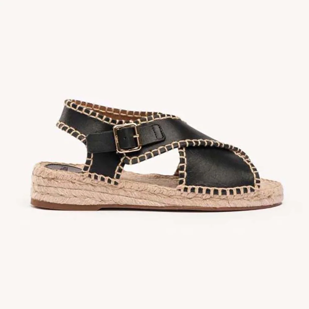 Chloe Lucinda Flat Espadrille for Women in Black Chloe Lucinda Flat Espadrille for Women in Black