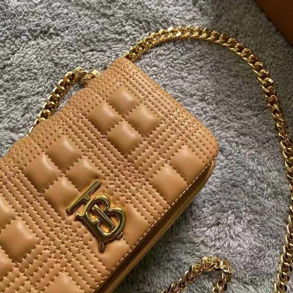 Burberry Mini Quilted Lambskin Lola Bag for Women in Sandy Burberry Mini Quilted Lambskin Lola Bag for Women in Sandy