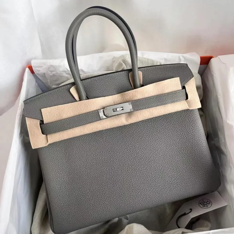 Hermes Birkin 30 Bag in Epsom Leather with Silver Hardware in Grey Hermes Birkin 30 Bag in Epsom Leather with Silver Hardware in Grey