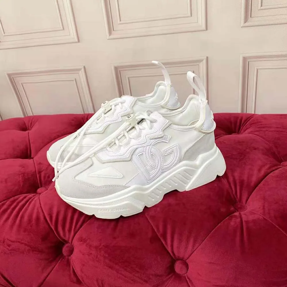 Dolce Gabbana D&G Mixed-materials Daymaster Sneakers for Women in White Dolce Gabbana D&G Mixed-materials Daymaster Sneakers for Women in White