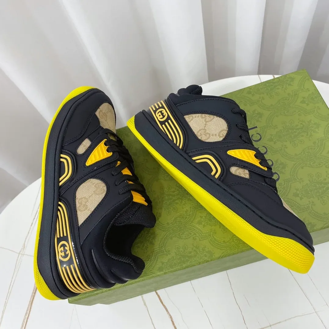 Gucci GG Basket Sneaker Black And Yellow for Men