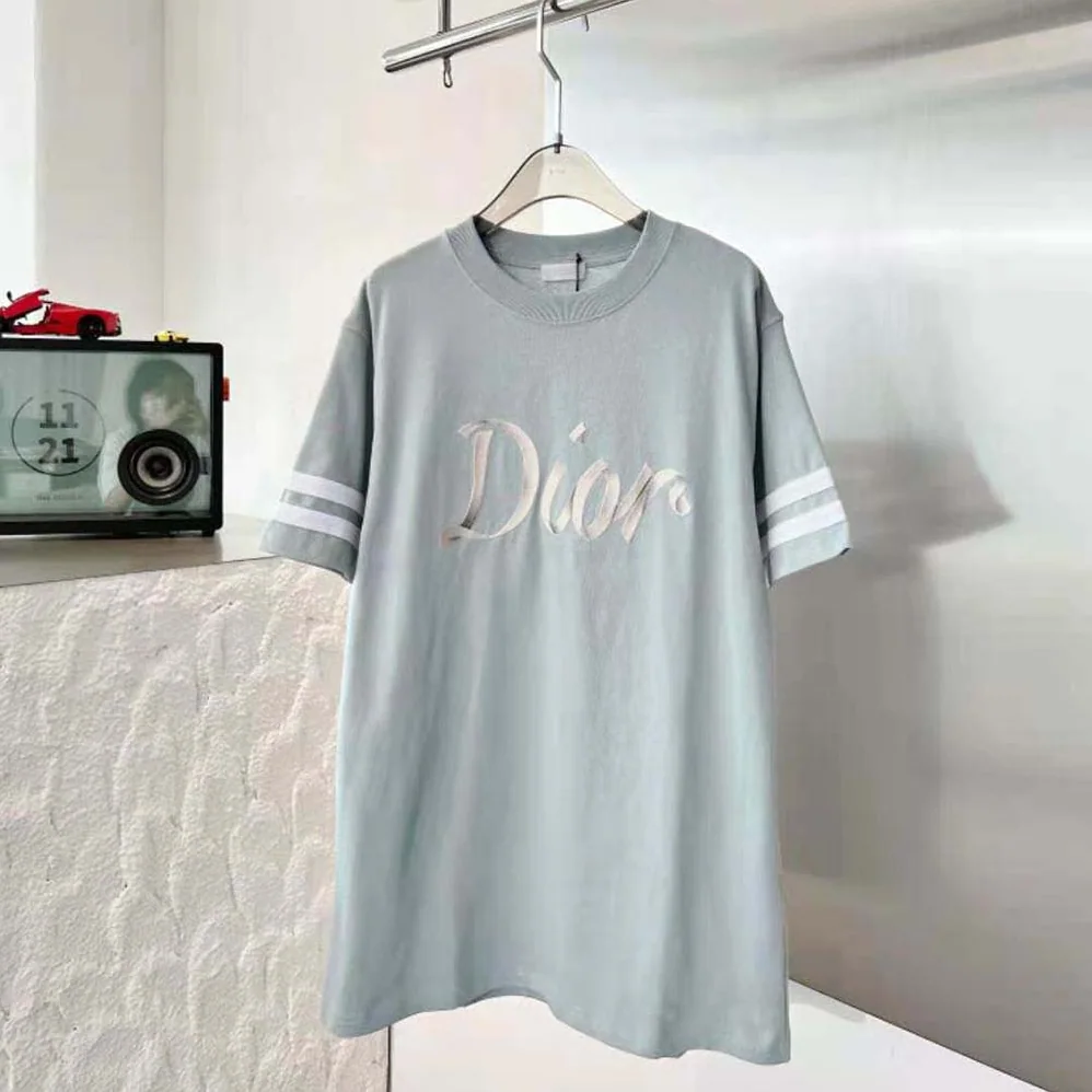 Dior Relaxed-Fit T-shirt Light Green Organic Cotton Compact Jersey for Men