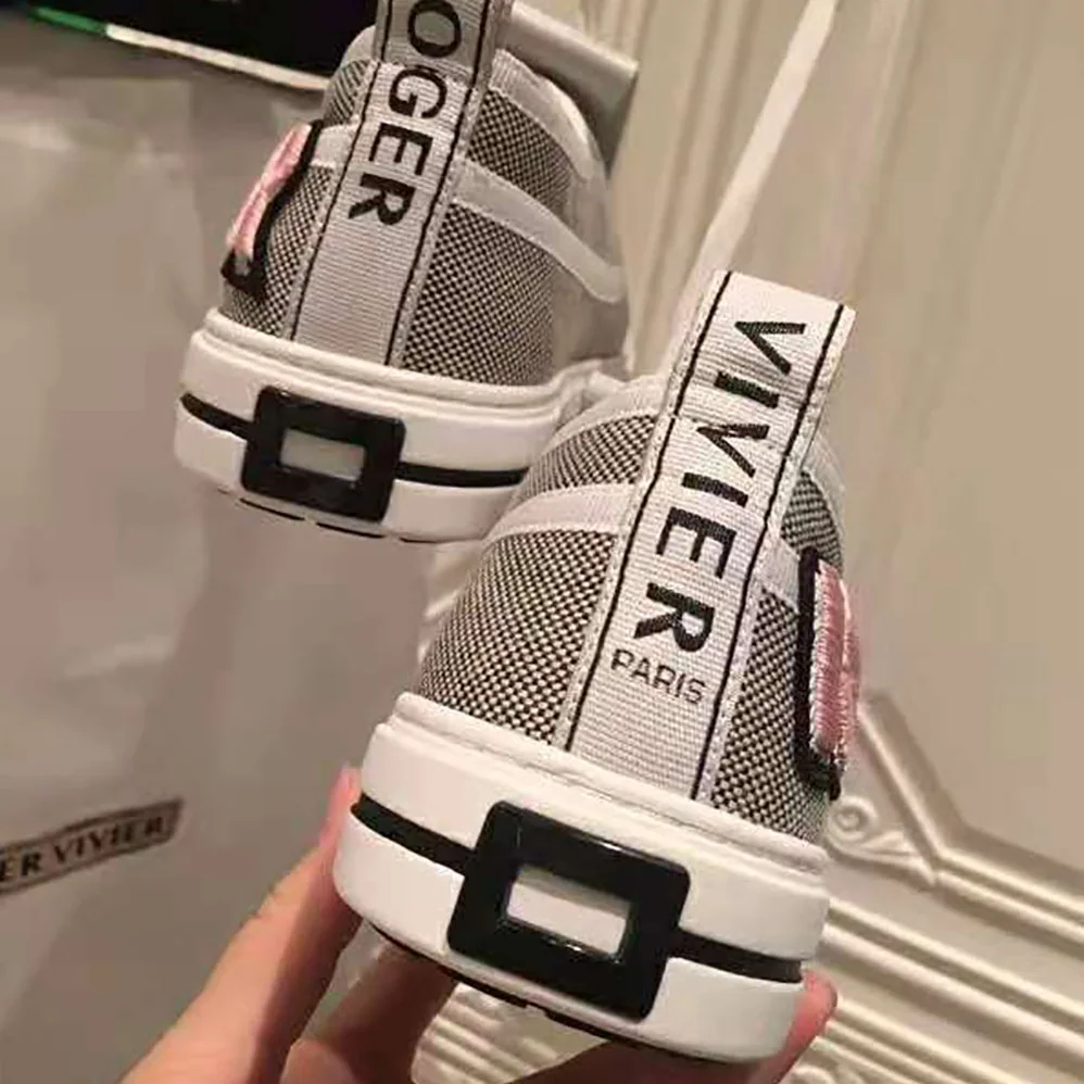 Roger Vivier Call Me Vivier Patch Sneakers for Women in Silver