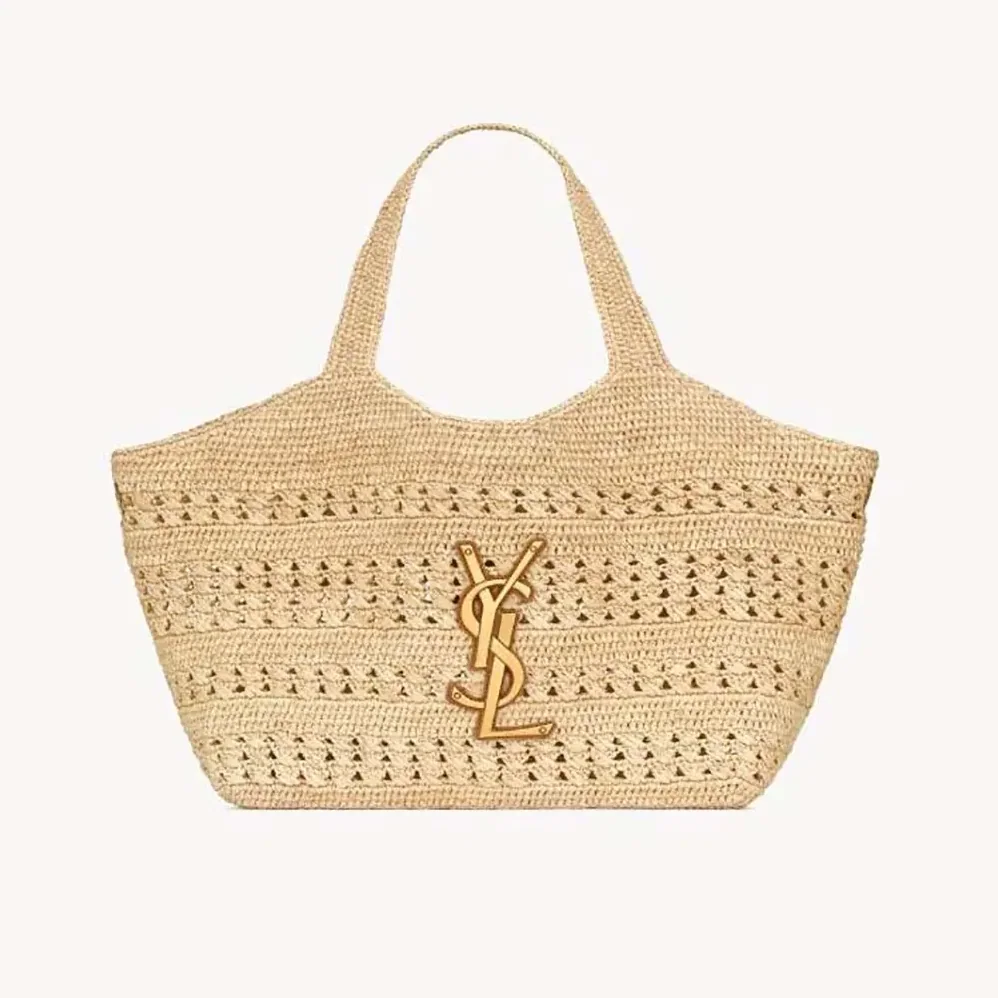 Saint Laurent YSL Icare Medium in Raffia for Women