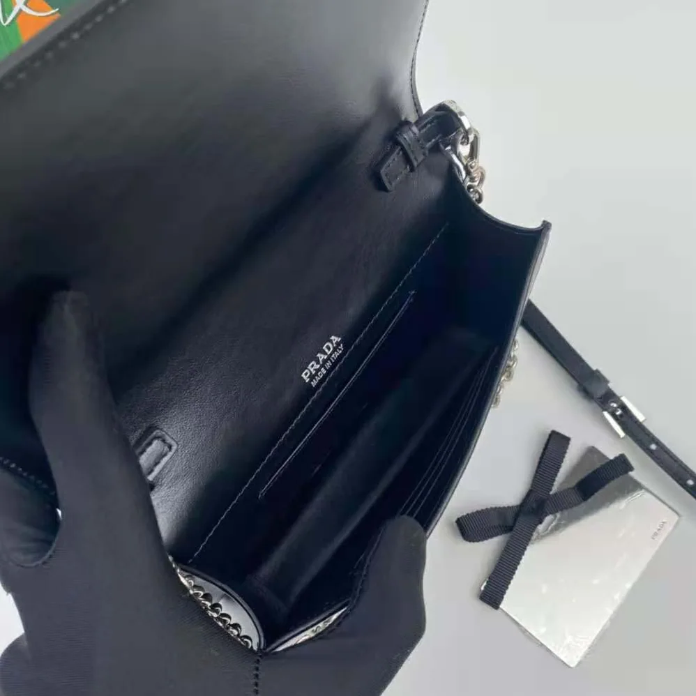 Prada Nylon and Leather Mini-Bag for Women in Black Prada Nylon and Leather Mini-Bag for Women in Black