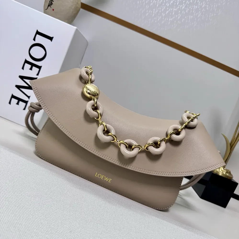 Loewe Medium Ola Bag in Smooth Calfskin for Women in Sandy Loewe Medium Ola Bag in Smooth Calfskin for Women in Sandy