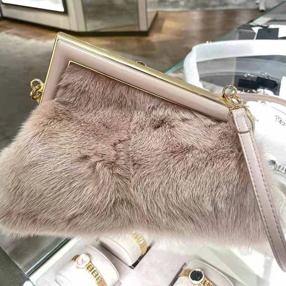 Fendi First Small Pink Mink Bag for Women