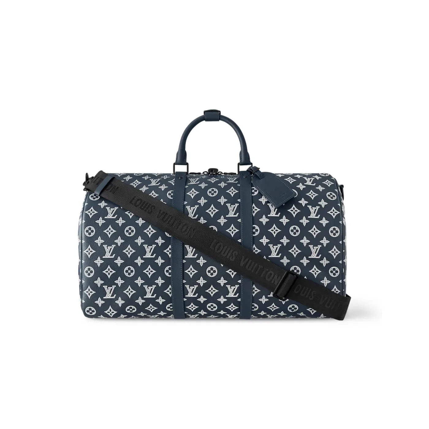 Louis Vuitton Keepall Bandouliere 50 Travel Bag in Blue Moon Black Hardware Louis Vuitton Keepall Bandouliere 50 Travel Bag in Blue Moon Black Hardware