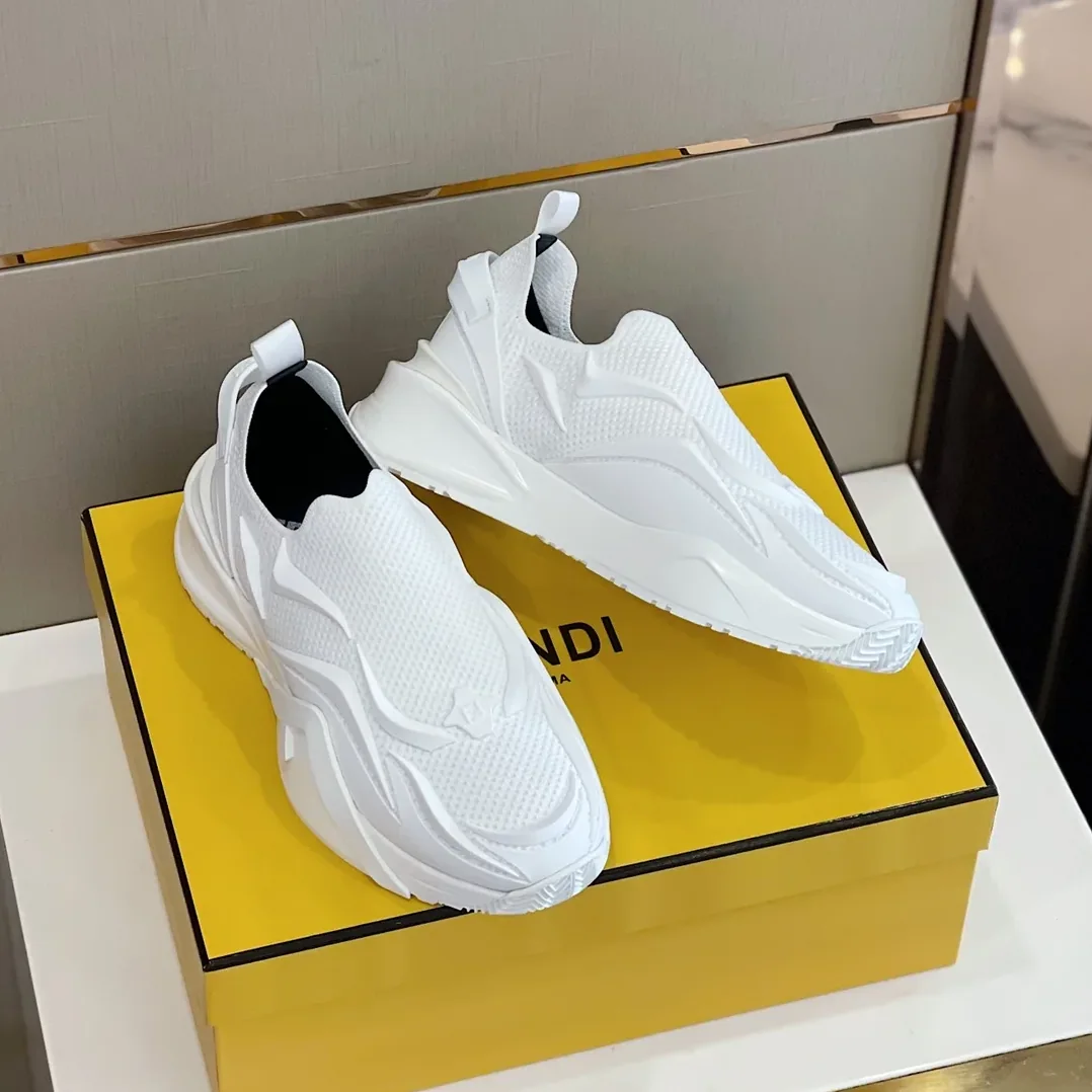FD Fendi Flow Running Sneakers White 7E1504AHI8F0V4D