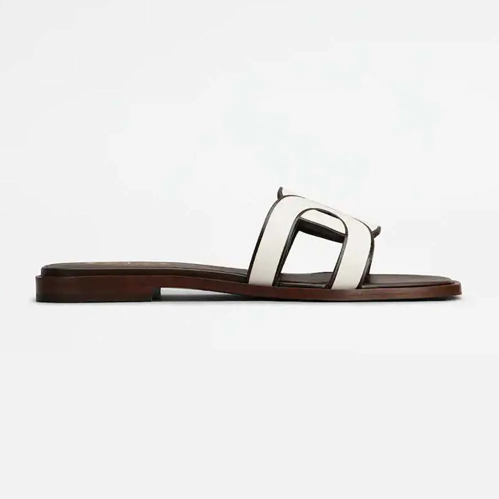 TODS Sandals in Leather for Women in White TODS Sandals in Leather for Women in White