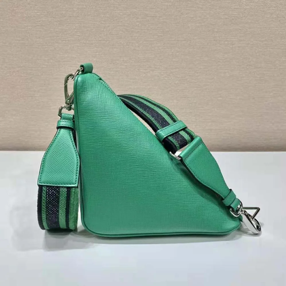 Prada Saffiano Prada Triangle Bag for Women in Green