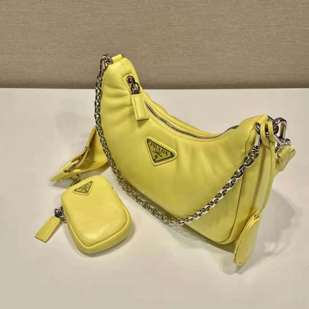 Prada Padded Nappa-Leather Prada Re-Edition 2005 Shoulder Bag for Women in Yellow