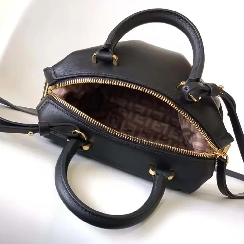 Fendi Nappa FF Mini Cube Bag for Women in Black