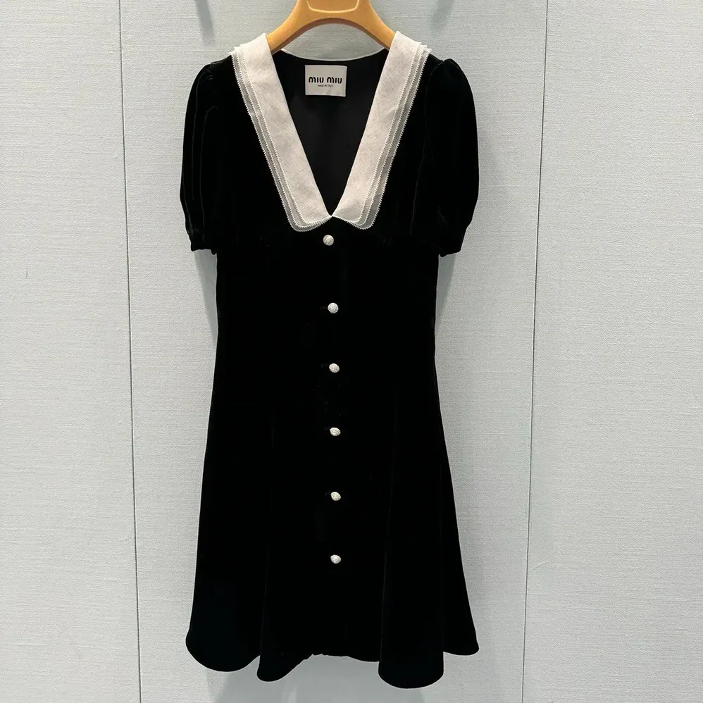 Miu Miu Velvet Minidress MF5217_10BA_F0002_S_OOO for Women Miu Miu Velvet Minidress MF5217_10BA_F0002_S_OOO for Women