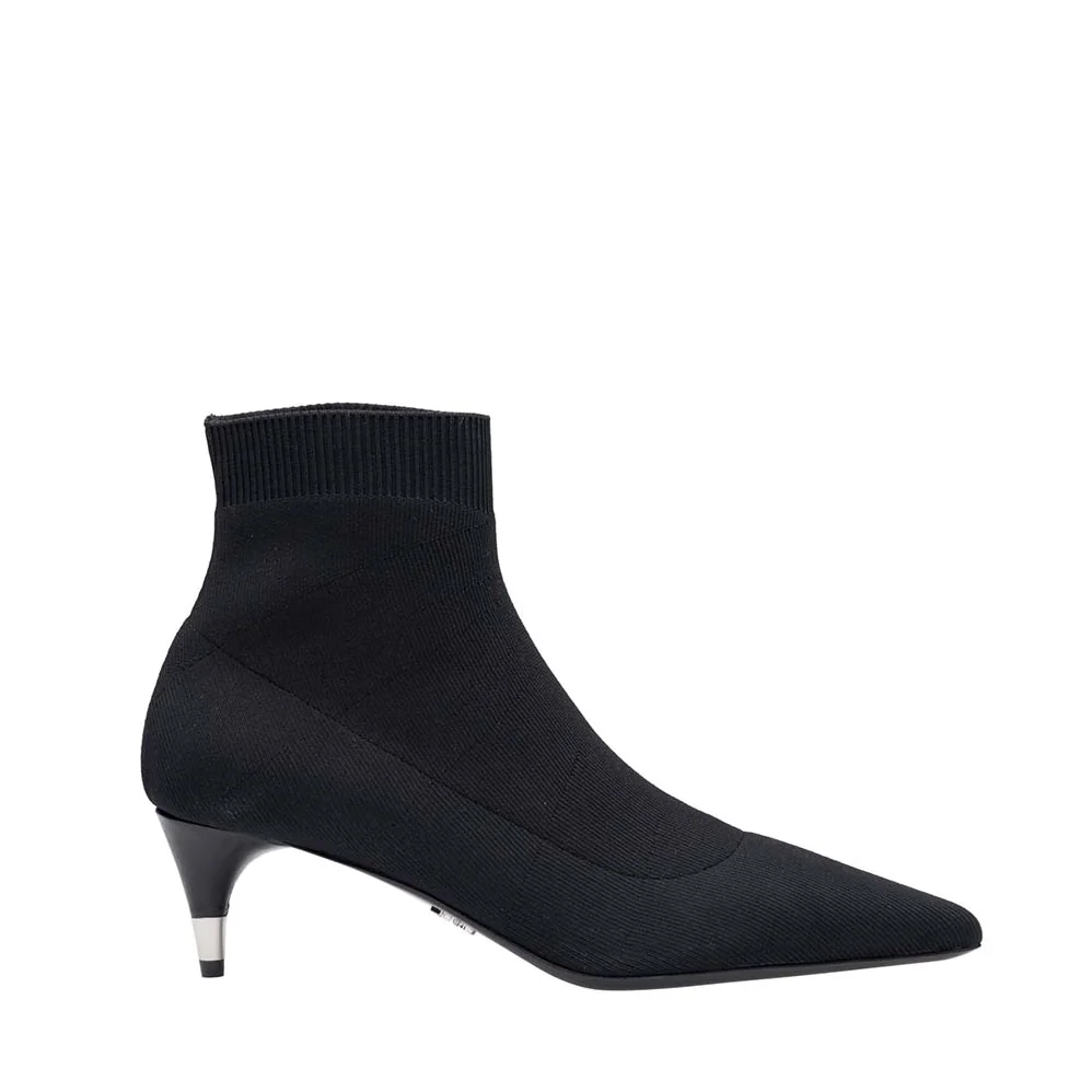 Prada Shoes Fabric Booties 55mm Heel for Women in Black