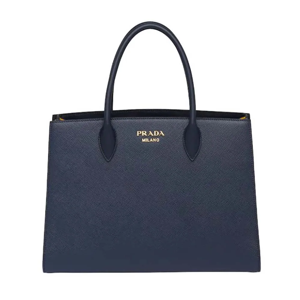 Prada Large Saffiano Leather Handbag for Women in Navy Prada Large Saffiano Leather Handbag for Women in Navy