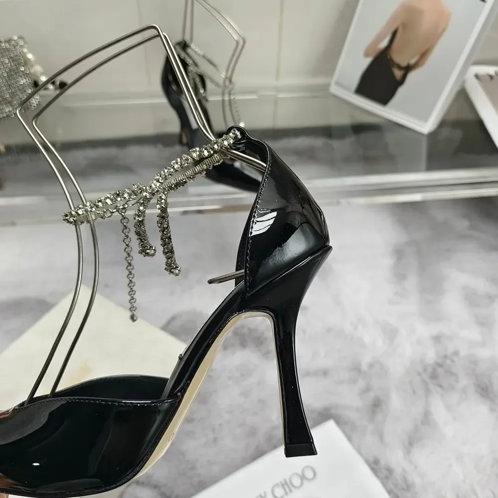Jimmy Choo Stevie 100 Black Patent Leather Pumps for Women