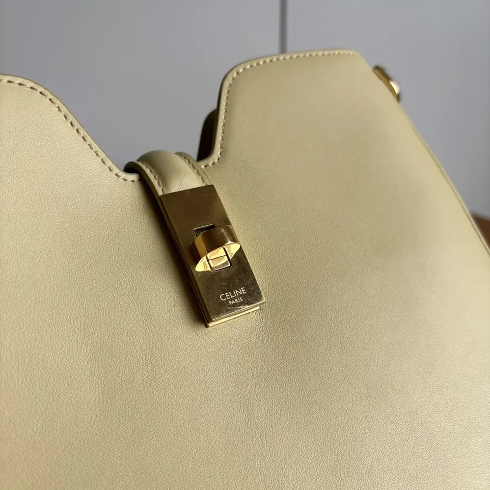 Celine Small Camille 16 Soft Bag in Smooth Calfskin for Women in Yellow