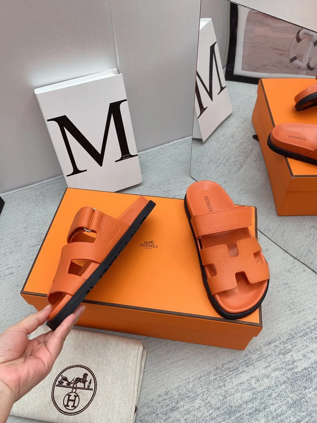 Hermes Chypre Sandal Orange Hermes Chypre Sandal Orange