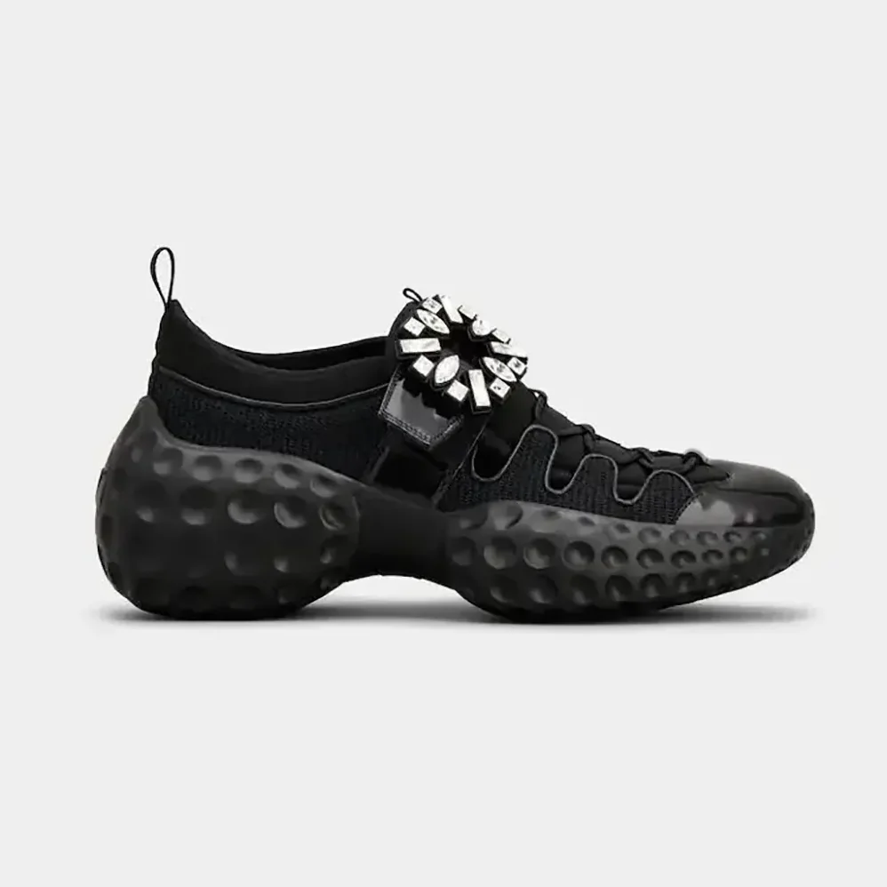 Roger Vivier Viv' Run Light Trekky Sneakers in Fabric for Women in Black Roger Vivier Viv' Run Light Trekky Sneakers in Fabric for Women in Black
