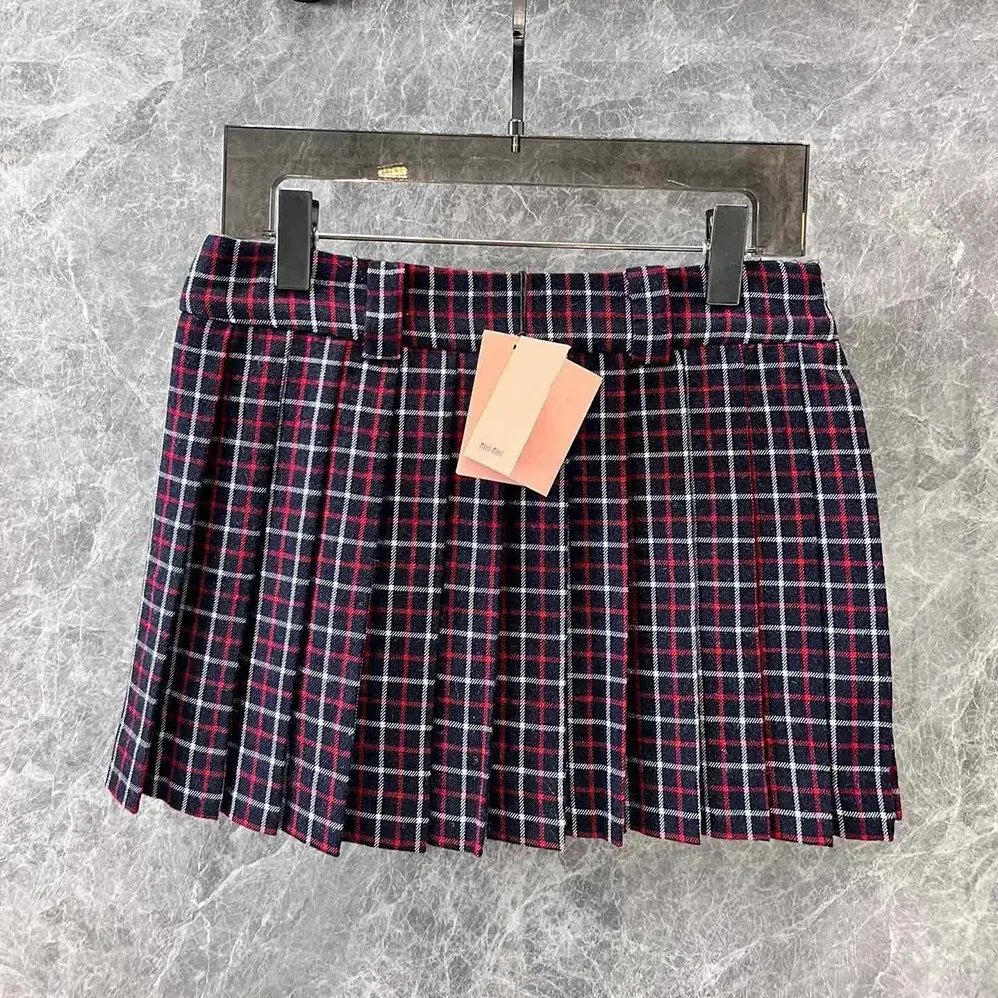 Miu Miu Checked Wool Miniskirt for Women Miu Miu Checked Wool Miniskirt for Women