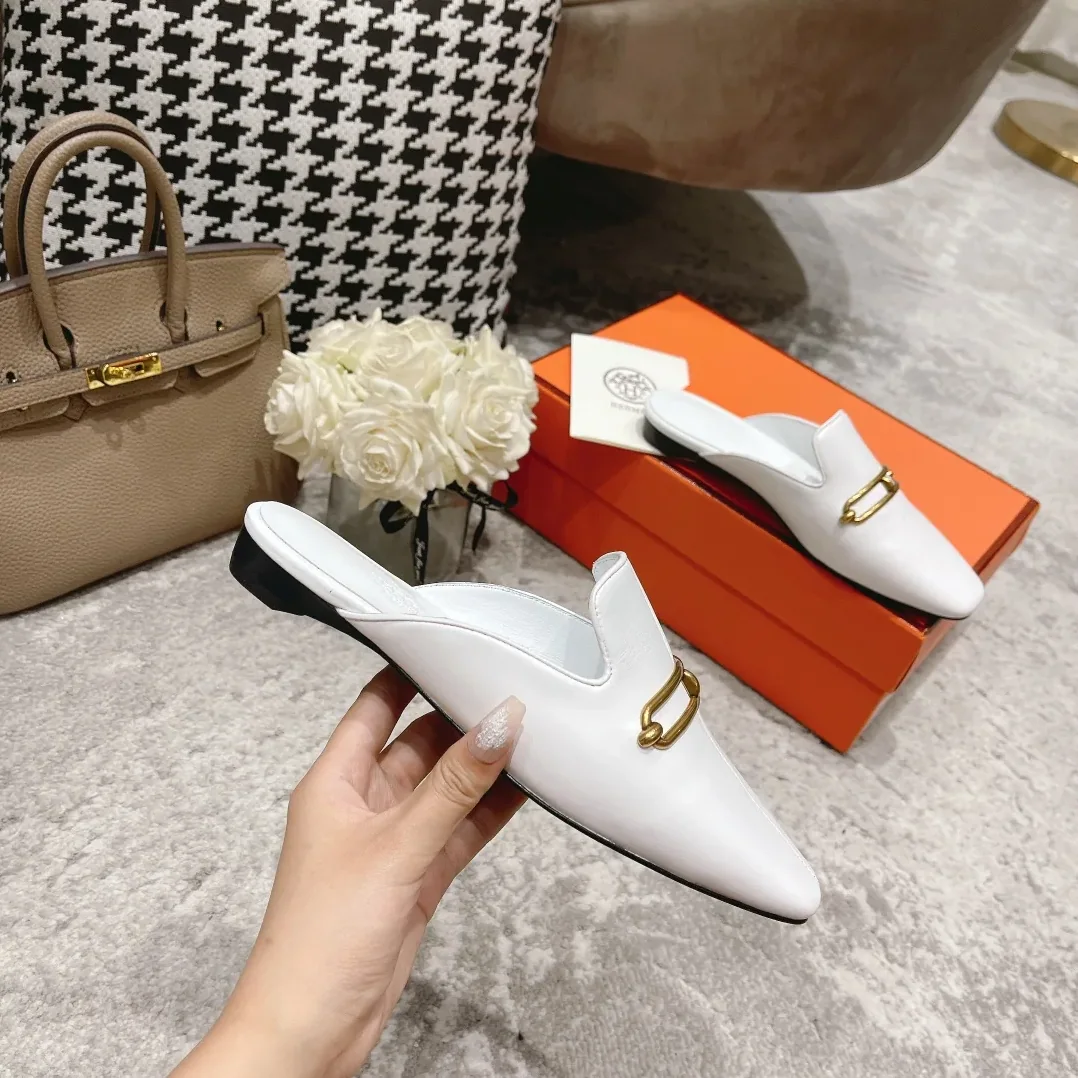 Hermes Esmee Mule White Hermes Esmee Mule White