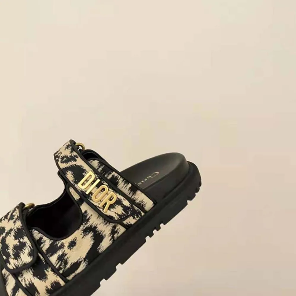 Dior DiorAct Slide Beige Multicolor Mizza Printed Technical Fabric for Women
