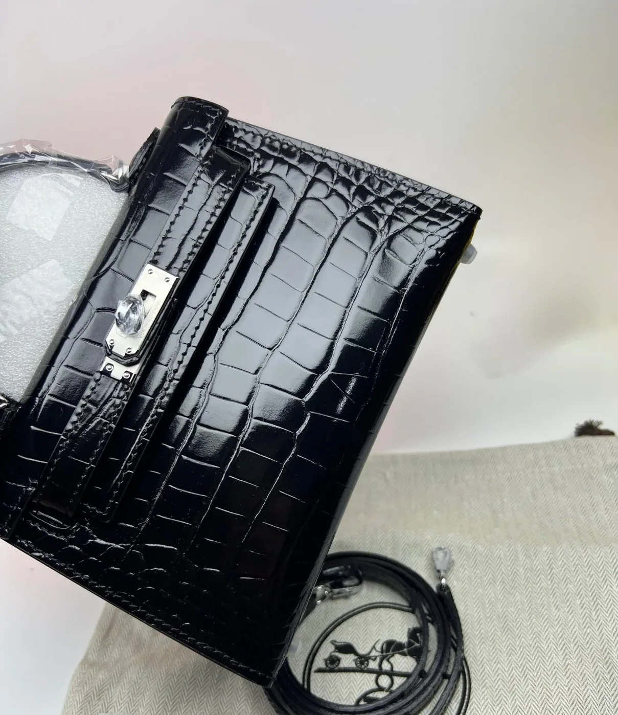 Hermes Mini Kelly 19 Black Silver Toned Hardware Bag Hermes Mini Kelly 19 Black Silver Toned Hardware Bag