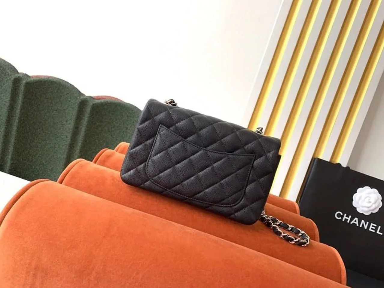 Chanel Classic Flap Bag Small Crossbody in Black Silver Hardware