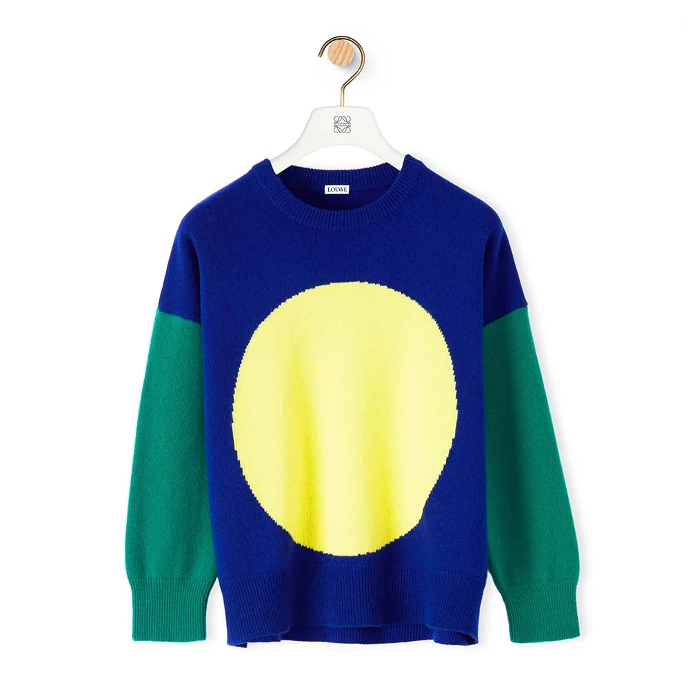 Loewe Circle Intarsia Sweater in Wool for Women