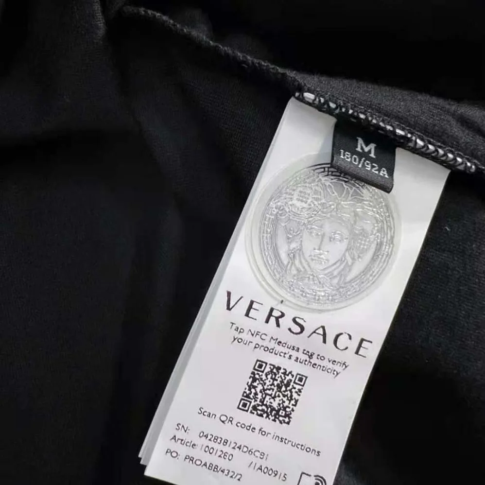 Versace Embellished Medusa T-shirt in Cotton for Women in Black