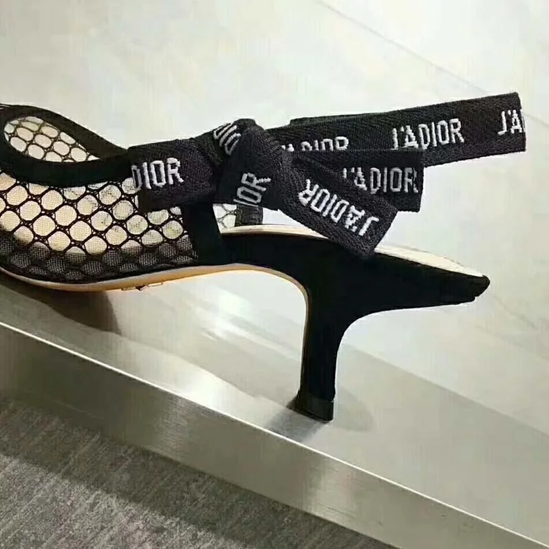 Dior J'Adior High-Heeled Shoe in Black Mesh Shoes Black 65mm Heel for Women Dior J'Adior High-Heeled Shoe in Black Mesh Shoes Black 65mm Heel for Women