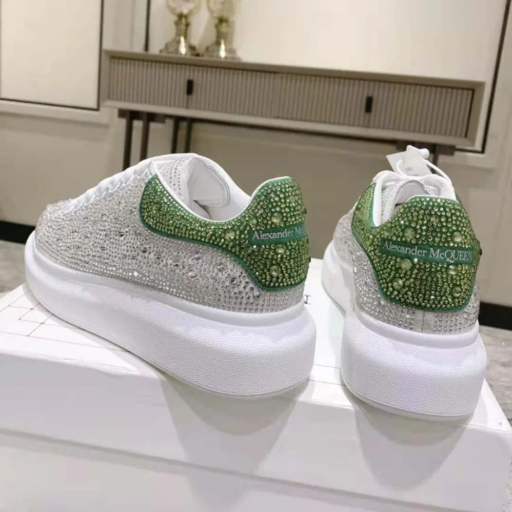 Alexander Mcqueen Oversized Sneaker in White for Women in Acid Green