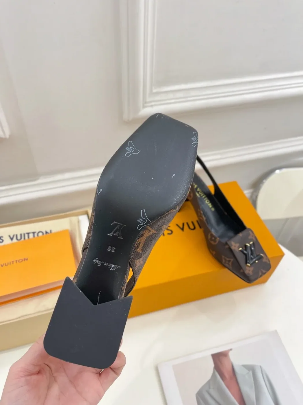Louis Vuitton Sparkle Slingback Pump Brown Louis Vuitton Sparkle Slingback Pump Brown