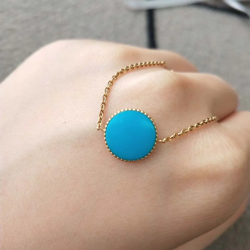 Dior Rose Des Vents Bracelet 18K Yellow Gold Diamond Turquoise for Women