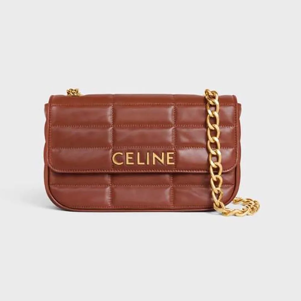 Celine Chain Shoulder Bag Matelasse Monochrome Celine in Quilted Goatskin for Women in Brown Celine Chain Shoulder Bag Matelasse Monochrome Celine in Quilted Goatskin for Women in Brown