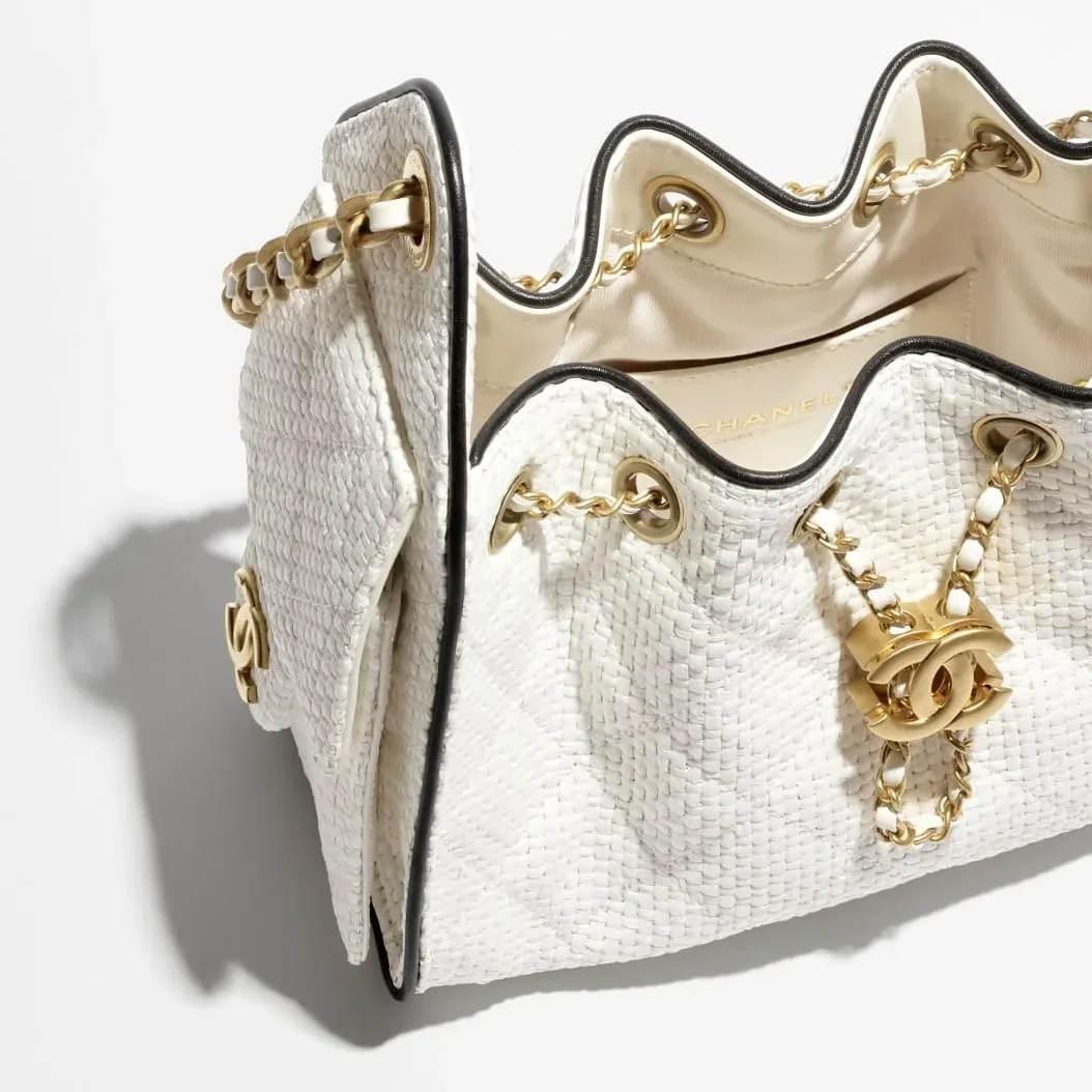 Chanel 25 Mini Handbag in White Gold Hardware