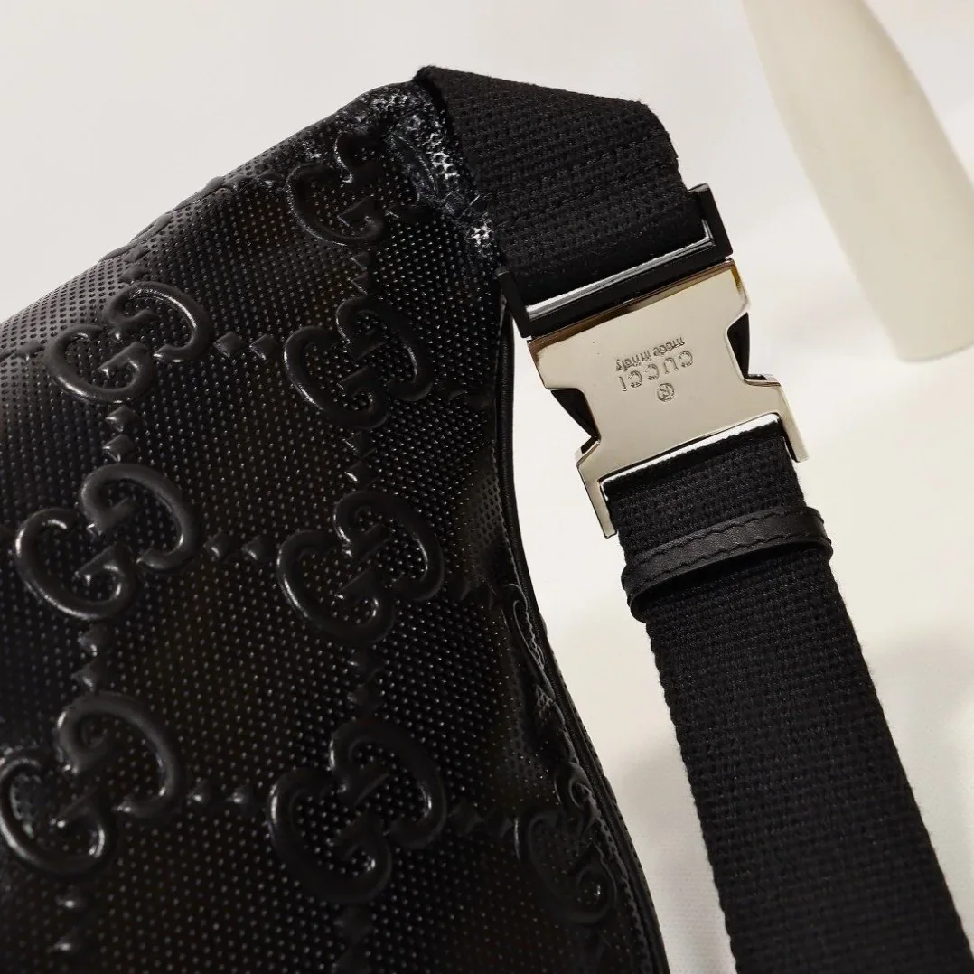 Gucci Embossed Belt Bag Black / Gucci Embossed Belt Bag Black /