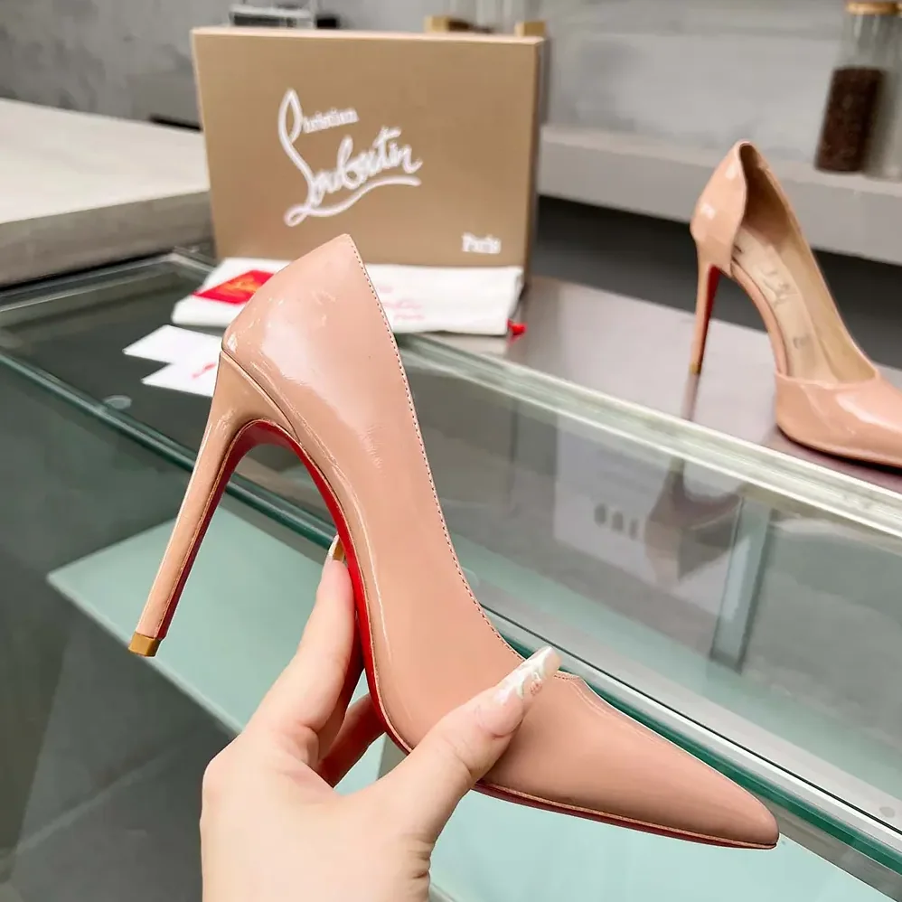 Christian Louboutin Iriza 100 mm Pumps Patent Calf Blush for Women