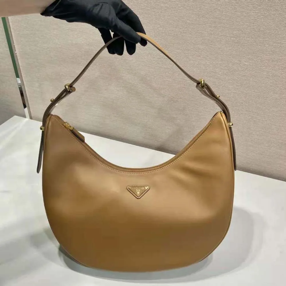 Prada Large Leather Shoulder Bag for Women in Brown