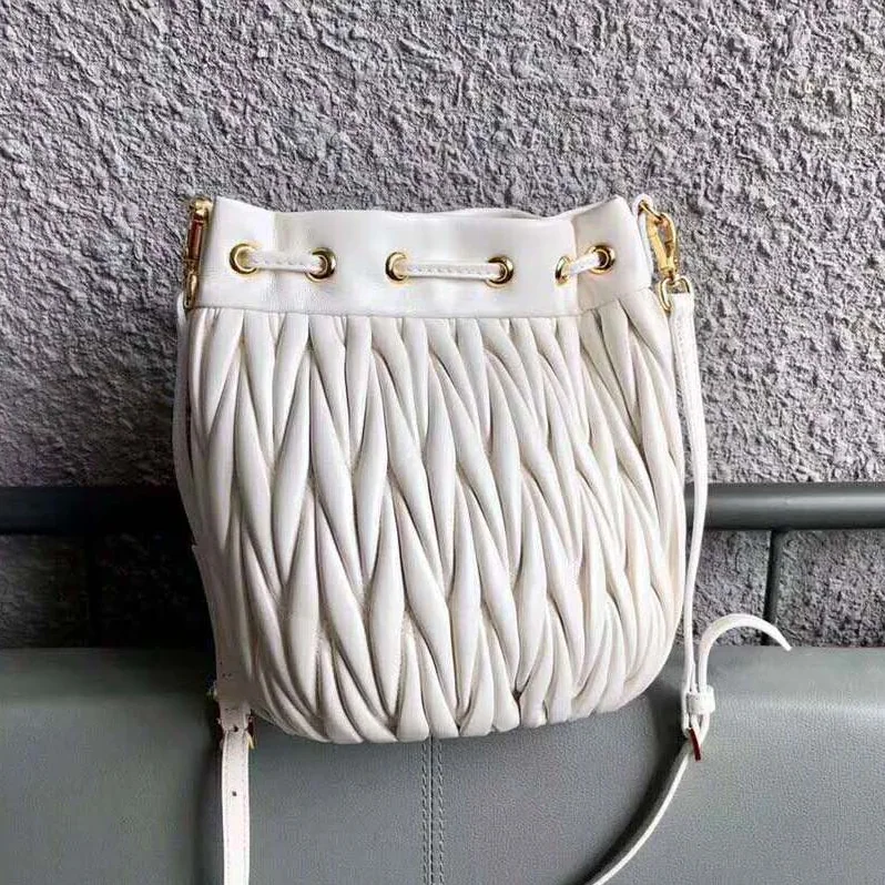 Miu Miu Matelasse Leather Bag for Women in White Miu Miu Matelasse Leather Bag for Women in White