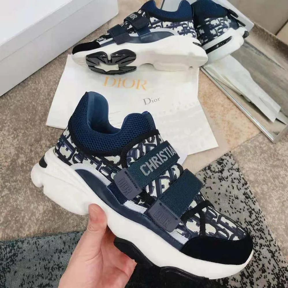 Dior D-Wander Sneaker Deep Blue Dior Oblique Technical Fabric for Women