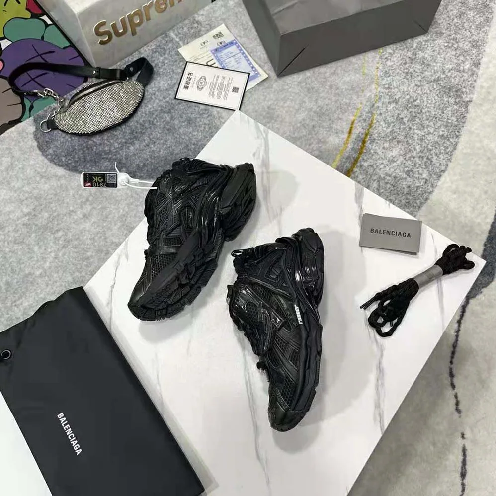 Balenciaga Runner Sneaker in Black Mesh and Nylon for Women Balenciaga Runner Sneaker in Black Mesh and Nylon for Women