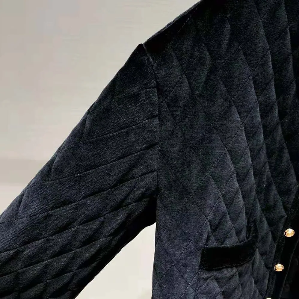 Celine Quilted Cardigan in Velvet Jersey for Women in Black Celine Quilted Cardigan in Velvet Jersey for Women in Black