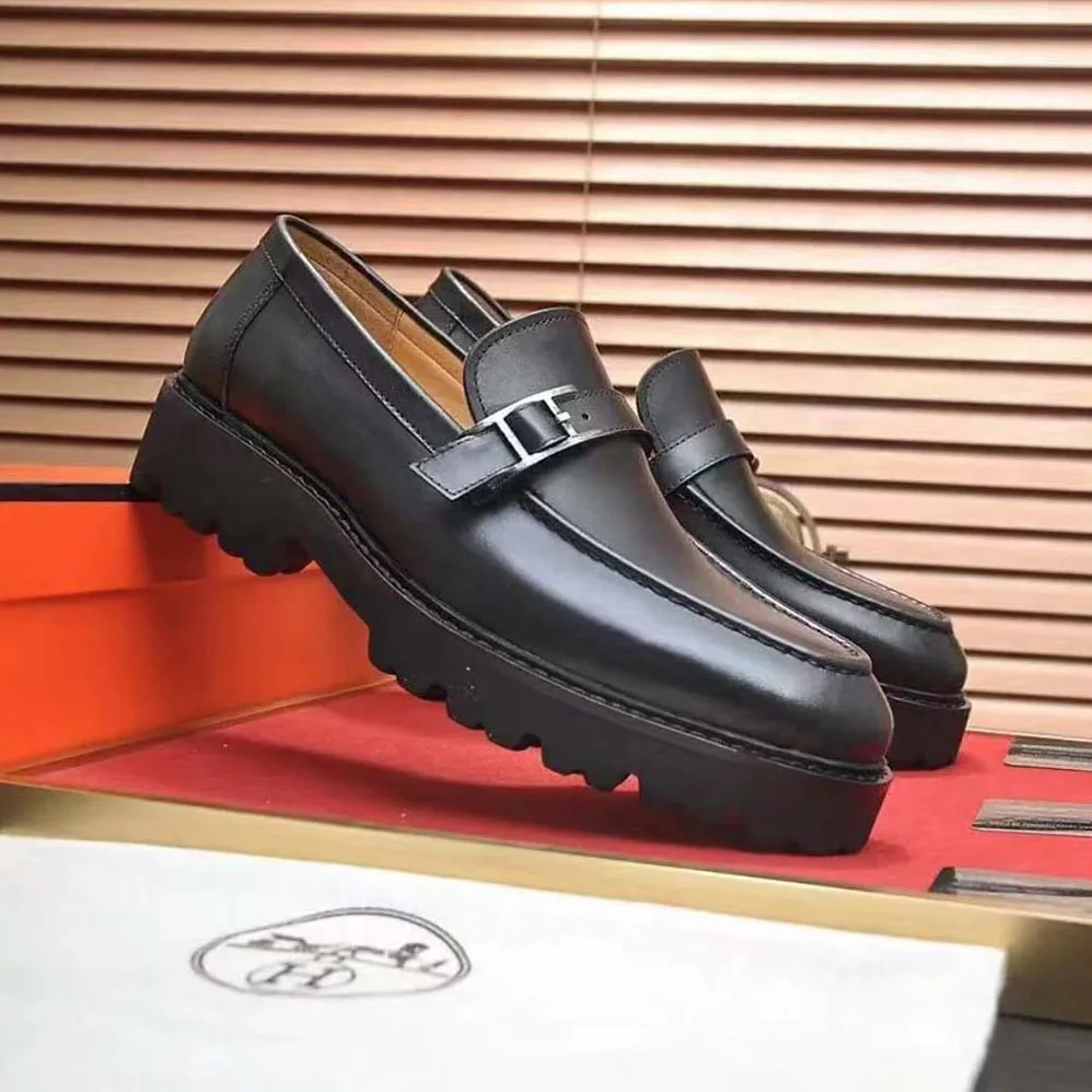 Hermes Happen Derby Shoe for Men in Black Hermes Happen Derby Shoe for Men in Black